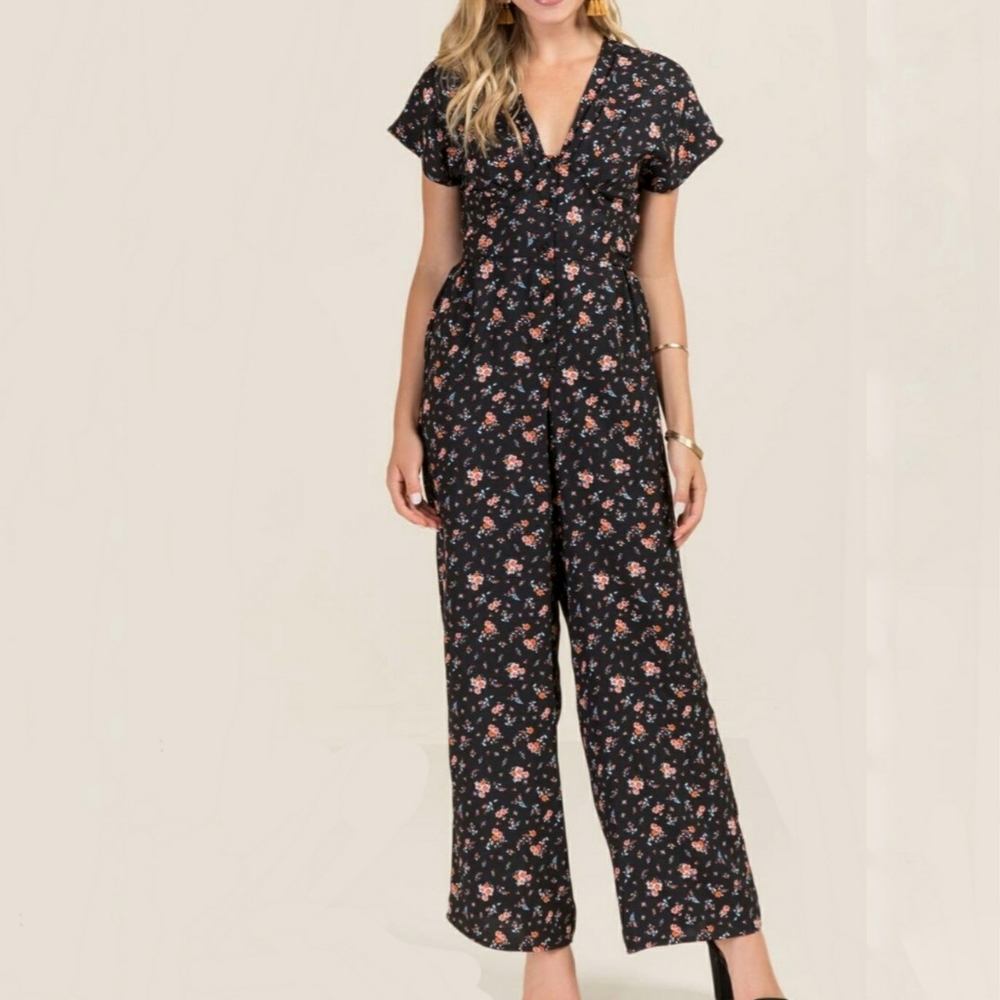 Miami Olivia Floral V Neck Jumpsuit